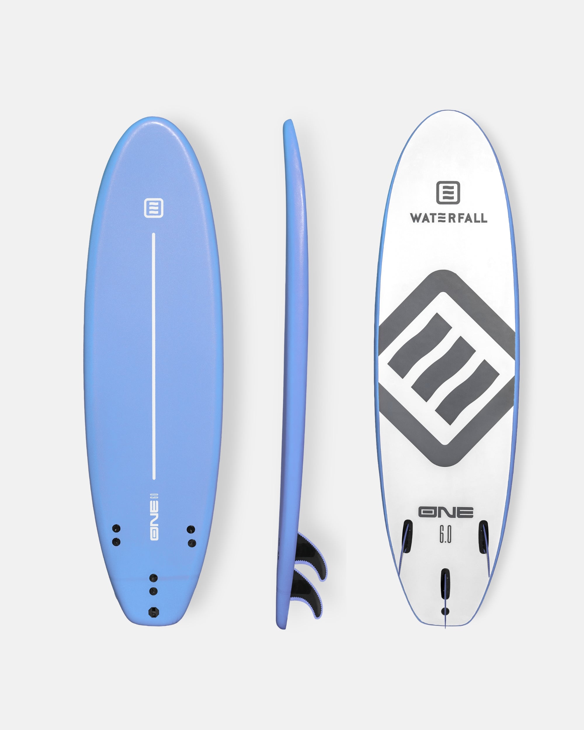 Surfboard Waterfall One 6" Blue
