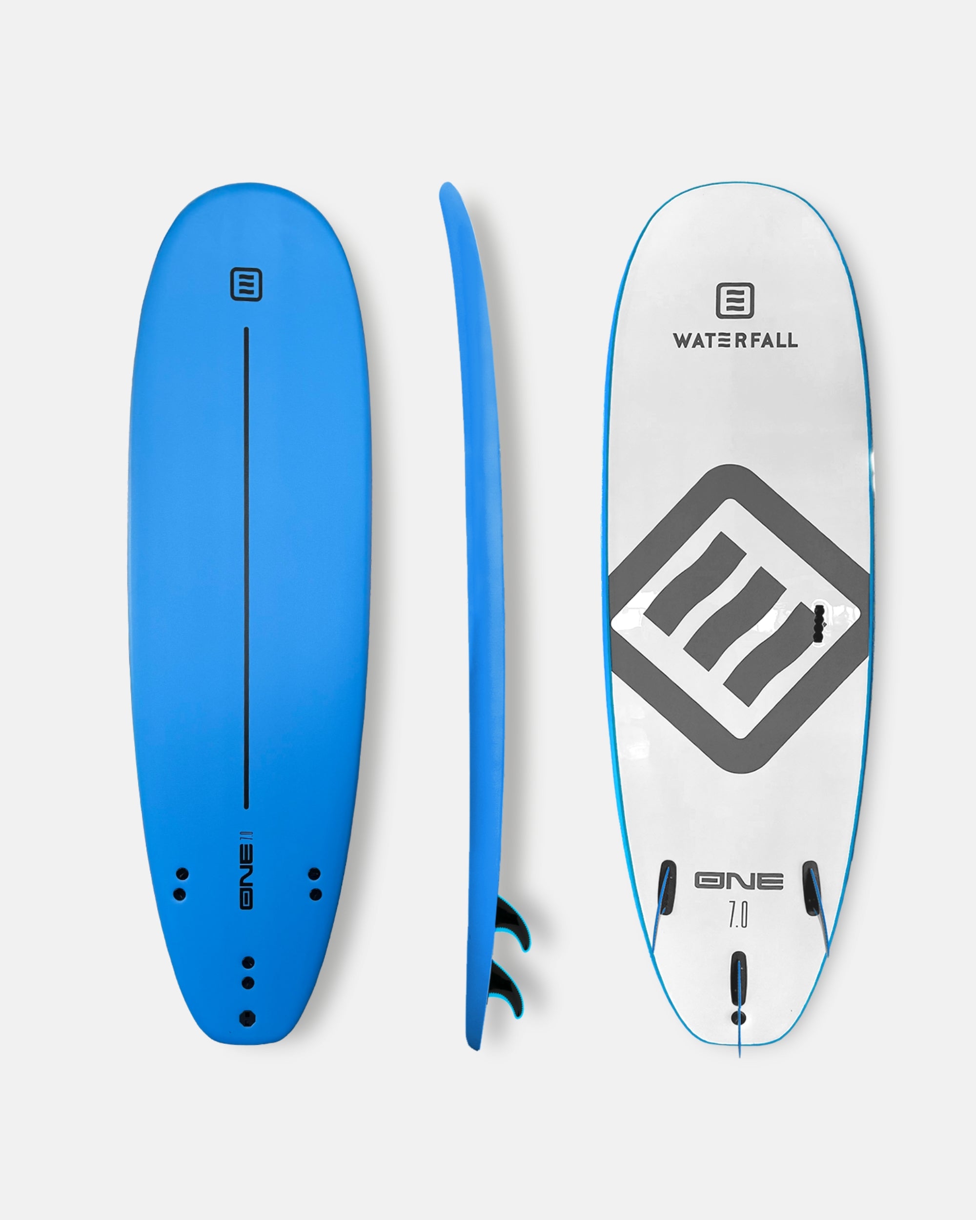 Surfboard Waterfall One 7″ Blue